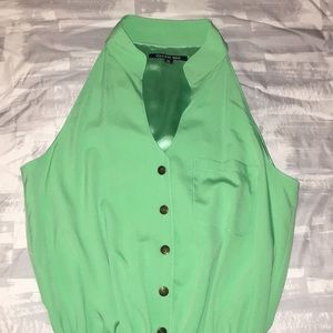 Gianni Bini Green Halter Dress w Pockets XS
